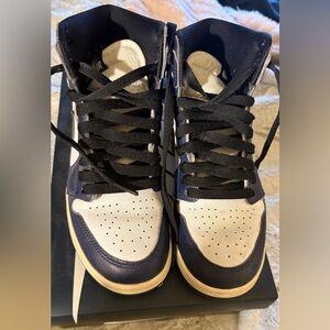 Navy and White High-Top Sneakers